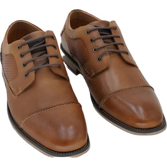 Steve Madden Men's Jagwar Cap-Toe Oxford Dress Shoe Tan US 7.5 - Picture 1 of 6